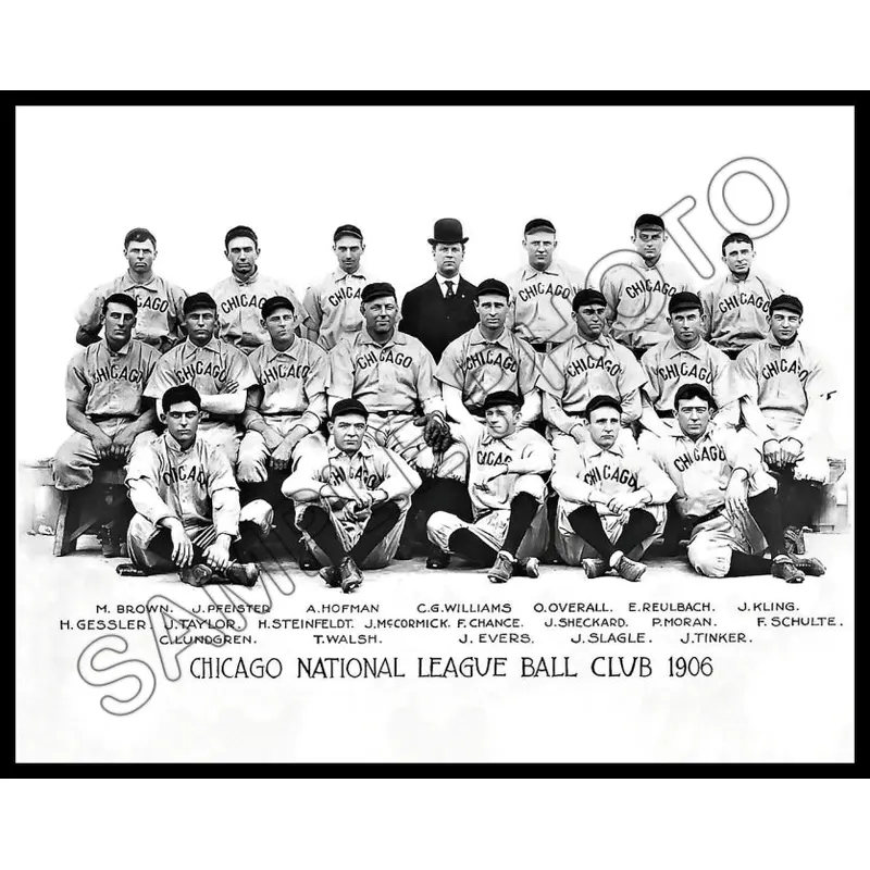 1906 Chicago Cubs 11X14 Photo - Tinker Evers Chance - 1166