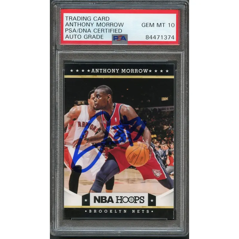 2012-13 NBA Hoops #11 Anthony Morrow Signed Card AUTO 10 PSA Slabbed Nets