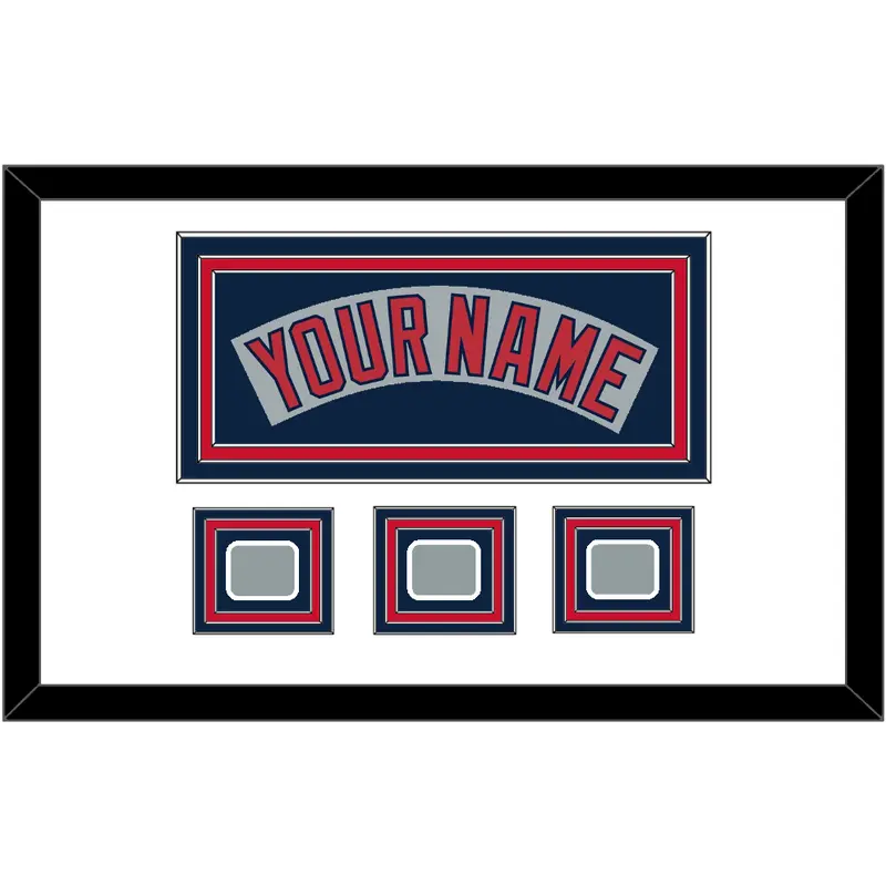 Boston Nameplate & Three World Series Jersey Patches - Road Gray (1992-2008)- Triple Mat 1