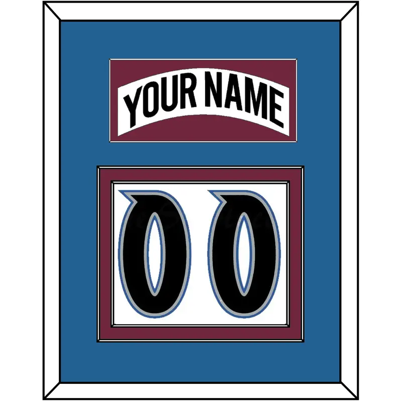 Colorado Nameplate & Number (Back) - Home White (1999-2001) - Double Mat 3