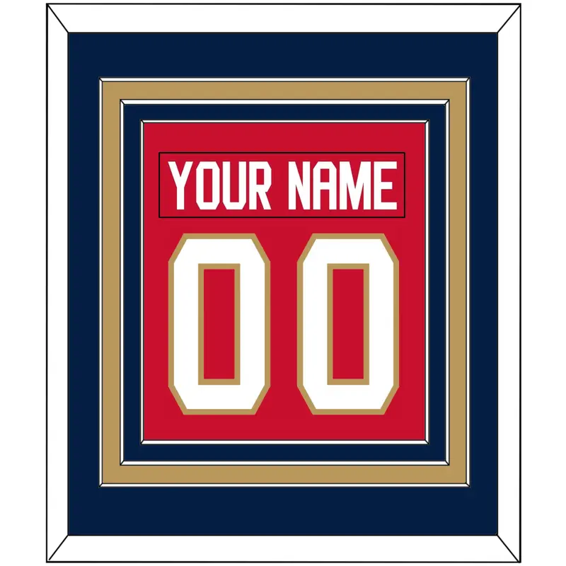 Florida Nameplate & Number (Back) Combined - Home Red - Triple Mat 3