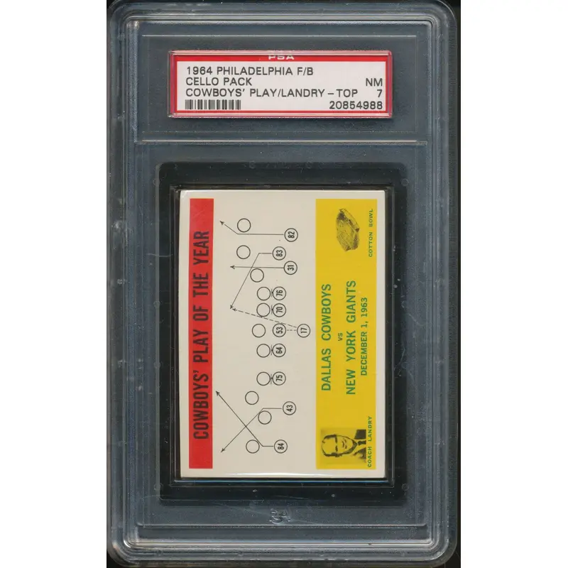 1964 Philadelphia Football Unopened Cello Pack PSA 7 Landry Top