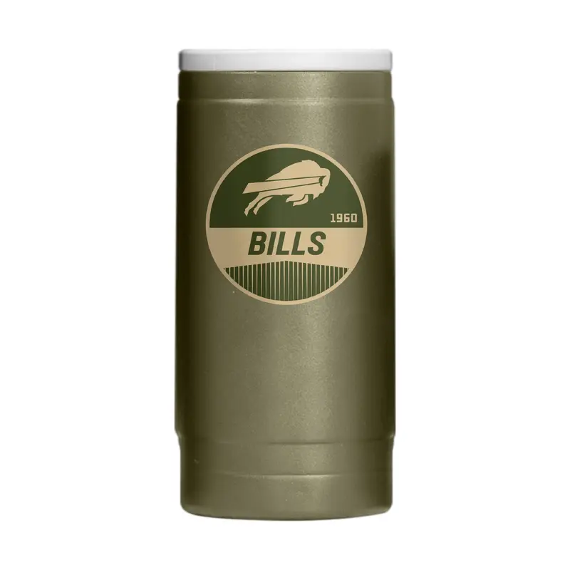 Buffalo Bills  Badge Powder Coat Slim Can Coolie