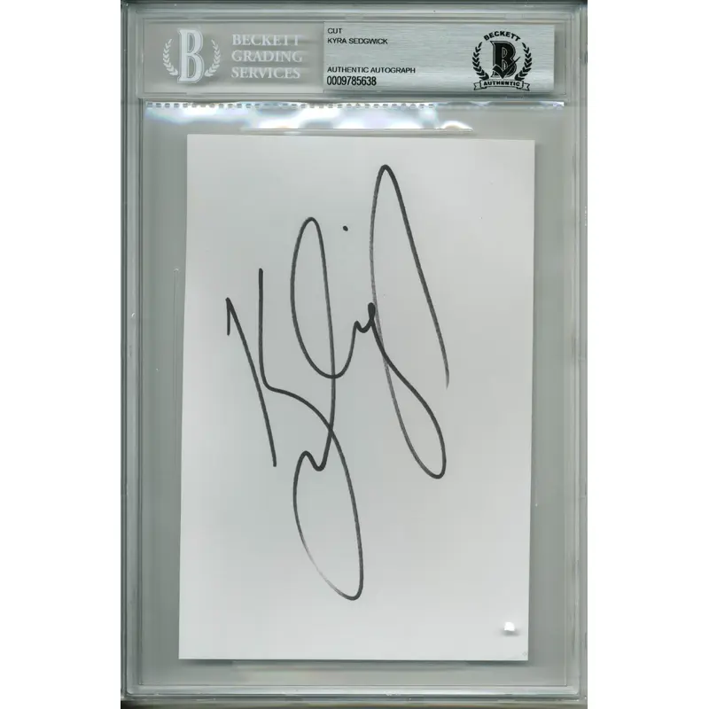 Kyra Sedgwick Charlie's Angels Signed 4.5x6.75 Cut Signature BAS Slabbed