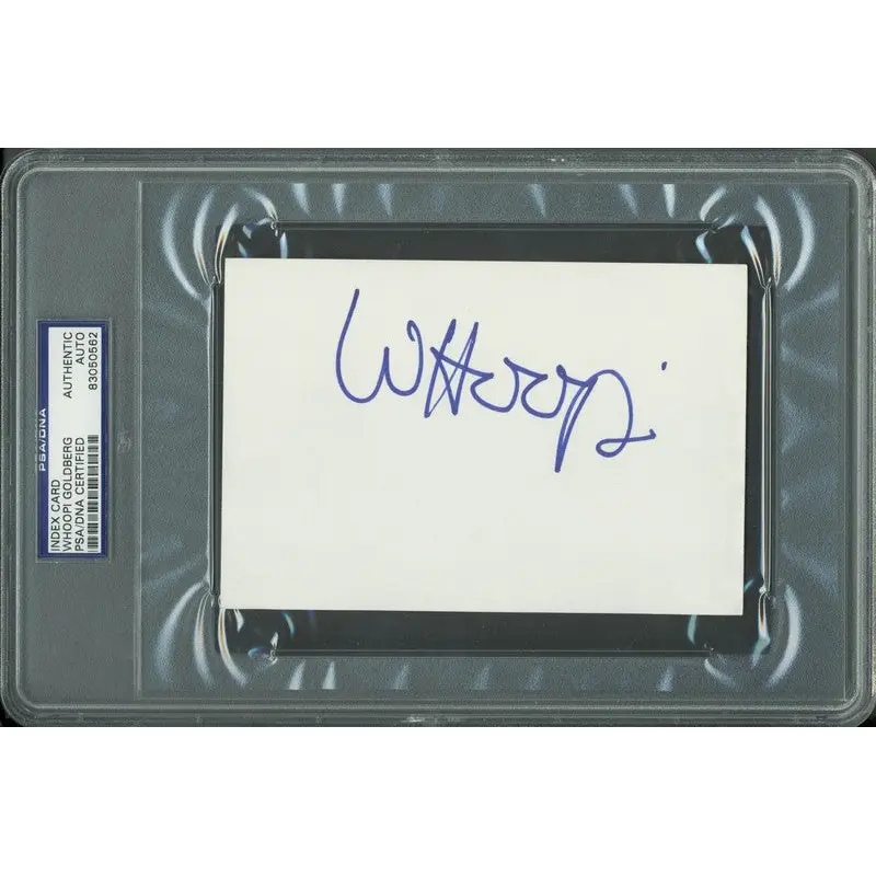 Whoopi Goldberg Authentic Signed 4X6 Index Card Autographed PSA/DNA Slabbed