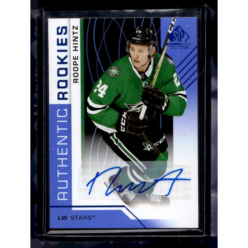 2018-19 Upper Deck SP Game Used - Blue Auto - Authentic Rookies - Roope Hintz #138 RC