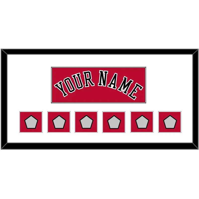 Chicago Name & 6 Champions Trophy Patches - Road Red (1986-2017) - Single Mat 1