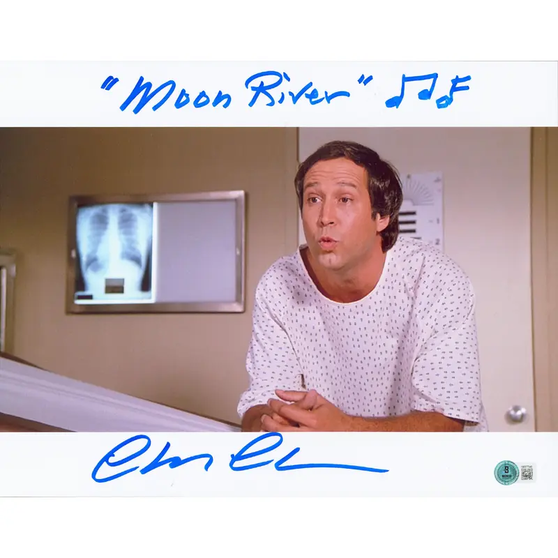 Chevy Chase Fletch "Moon River" Authentic Signed 11x14 Photo BAS #1W377549