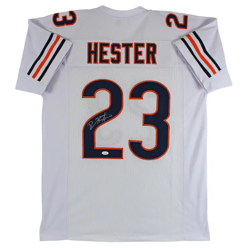 Devin Hester Authentic Signed White Pro Style Jersey Autographed JSA Witness