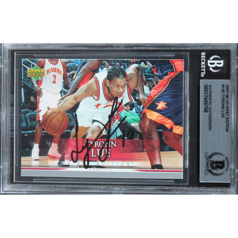 Hawks Tyronn Lue Authentic Signed 2007 UD First Edition #145 Card BAS Slabbed