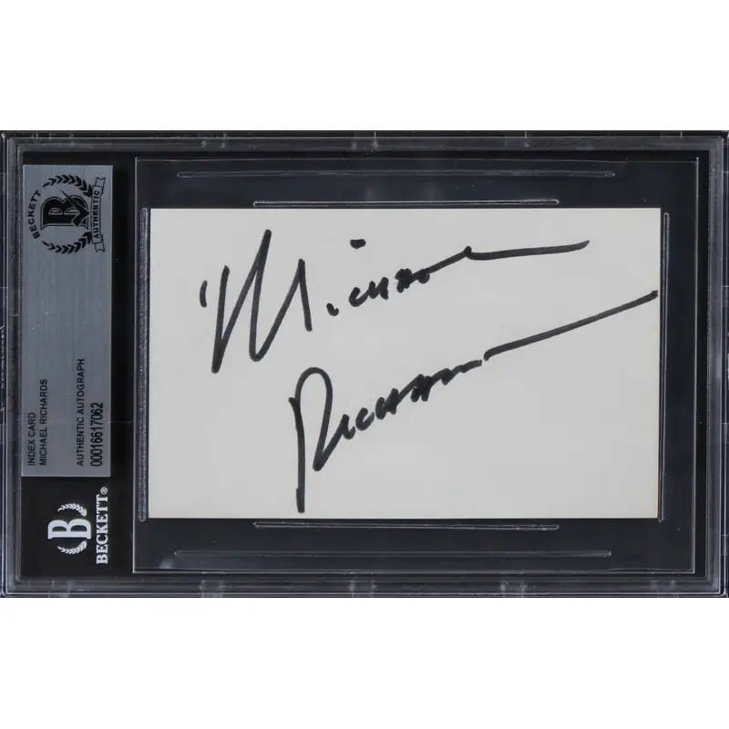 Michael Richards Seinfeld Authentic Signed 3x5 Index Card BAS Slabbed 2