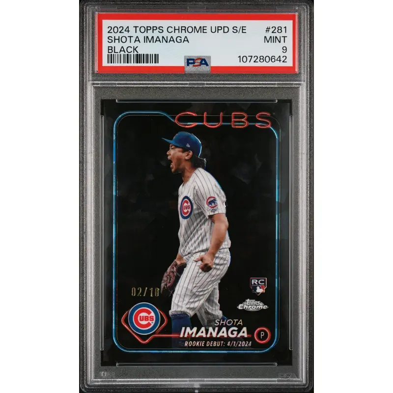 Shota Imanaga 2024 TOpps Chrome Update Sapphire Black #2/10 PSA 9 Mint