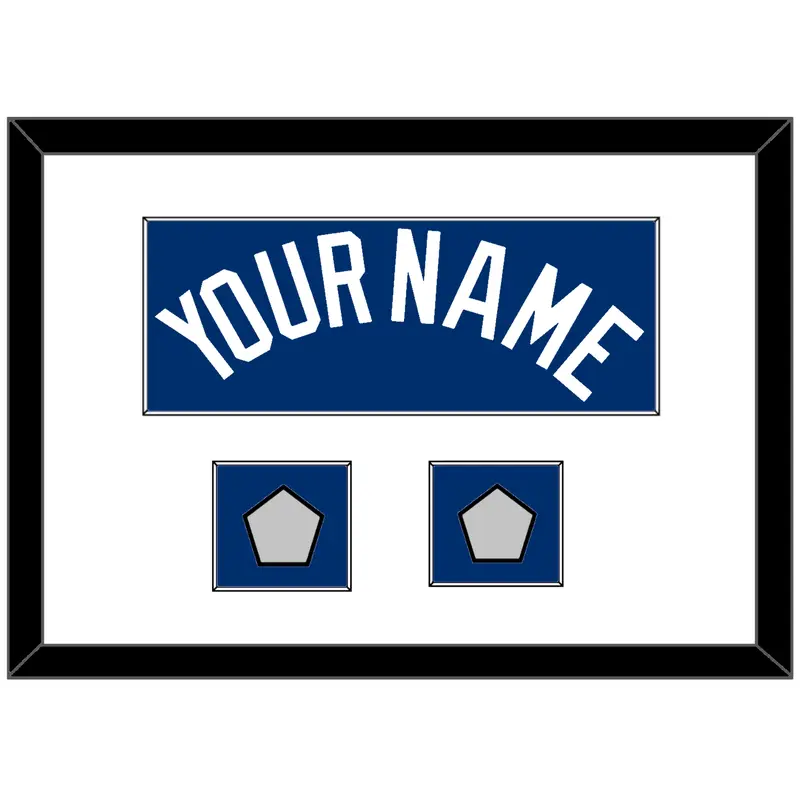 Los Angeles Name & 2 World Series Jersey Patches - Alternate Road Blue - Single Mat 1