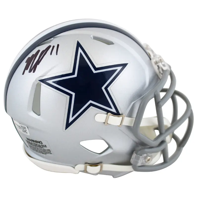 Cowboys Micah Parsons Authentic Signed Silver Speed Mini Helmet Fanatics