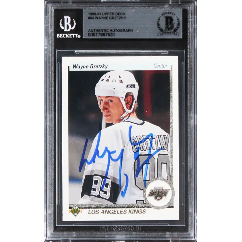 Kings Wayne Gretzky Authentic Signed 1990 Upper Deck #54 Card BAS Slabbed