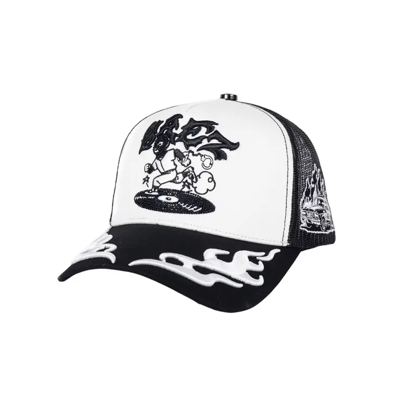 BAEZ SAN WHITE F THE POLICE SNAPBACK HAT BZFTHEPOLICE BLKWHT