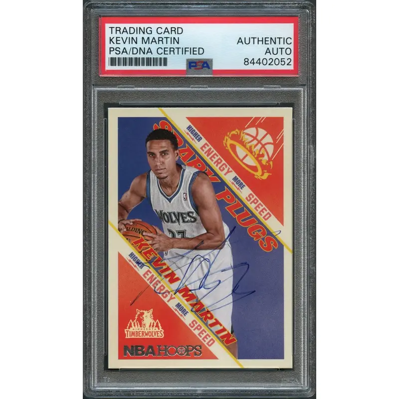 2013-14 NBA Hoops#2 Kevin Martin Signed Card AUTO PSA Slabbed Timberwolves