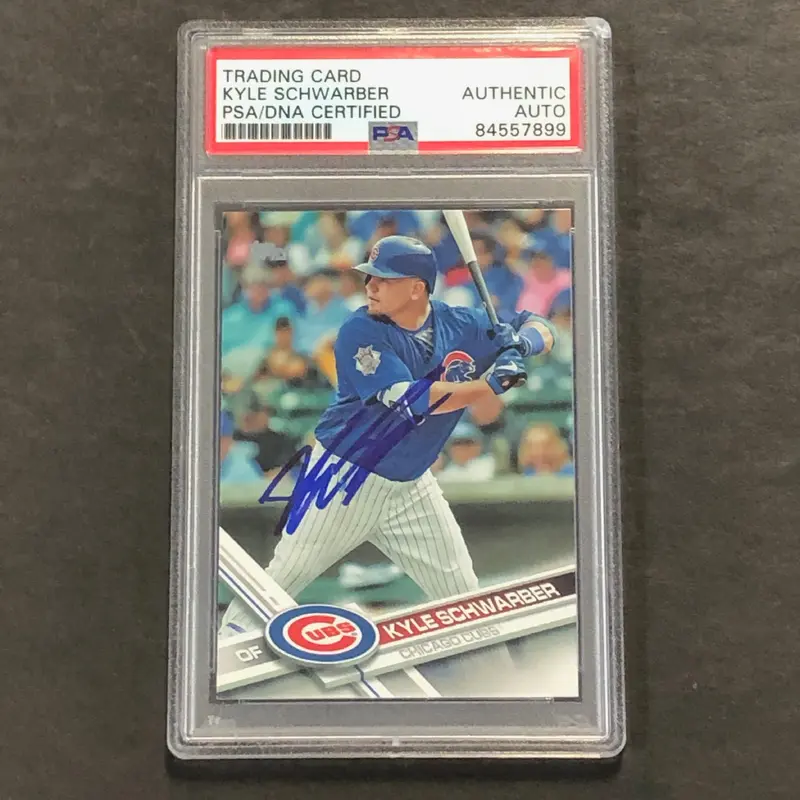 2017 Topps Baseball #73 Kyle Schwarber Signed Card PSA Slabbed Auto Cubs