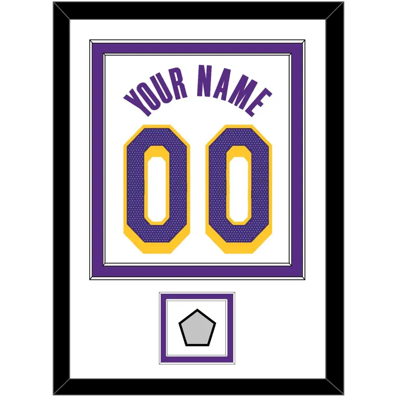 Los Angeles Name & Number With Trophy Patch - White Association - Double Mat 1