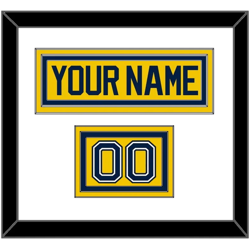 Michigan Hockey Nameplate & Number (Shoulder) - Alternate Maize (2021-2023) - Triple Mat 1