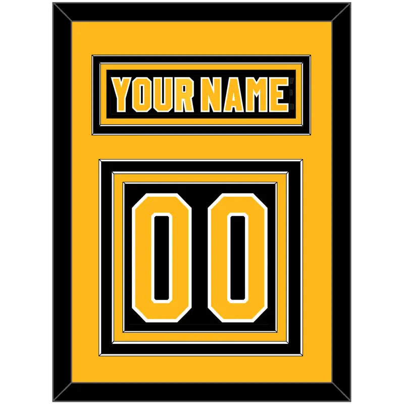 Pittsburgh Nameplate & Number (Back) - Road Black (1980-1981) - Triple Mat 3