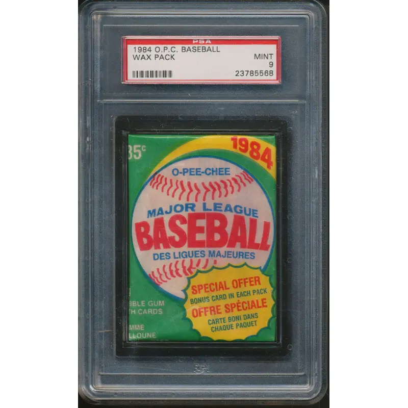 1984 OPC O-Pee-Chee Baseball Unopened Wax Pack PSA 9