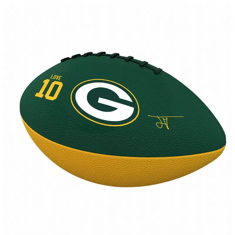 Green Bay Packers Jordan Love Mini Size Rubber Football