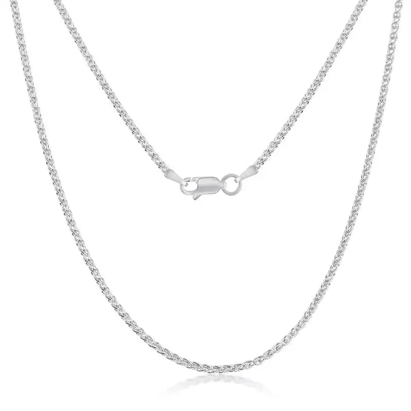 Sterling Silver Spiga Chain - Rhodium Plated