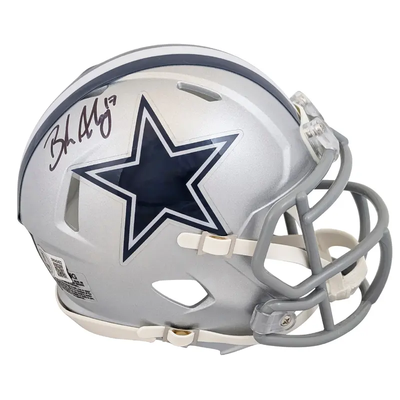 Cowboys Brandon Aubrey Authentic Signed Speed Mini Helmet BAS Witnessed