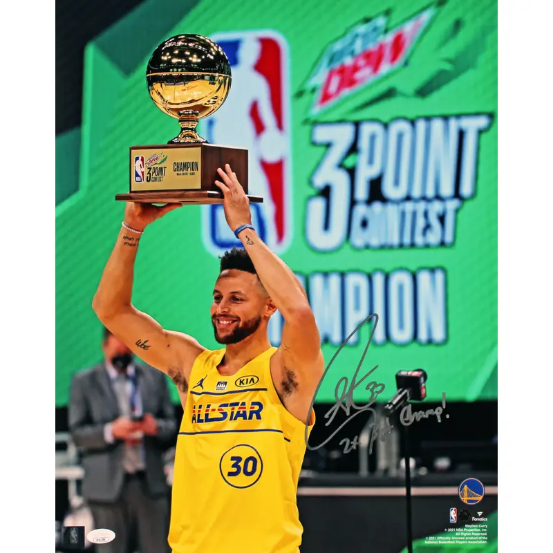 Warriors Stephen Curry "2x 3pt Champ!" Signed 16x20 All-Star Game Photo JSA