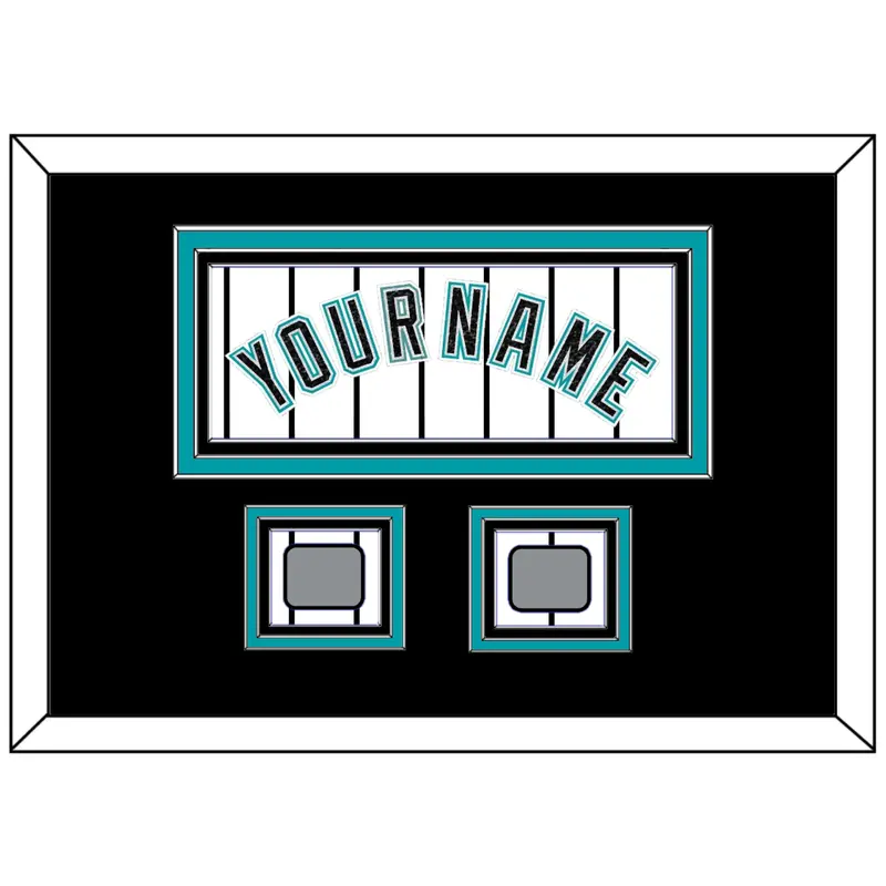 Florida Name & 2 World Series Patches - Home White Pinstripes (2003-2011) - Triple Mat 5