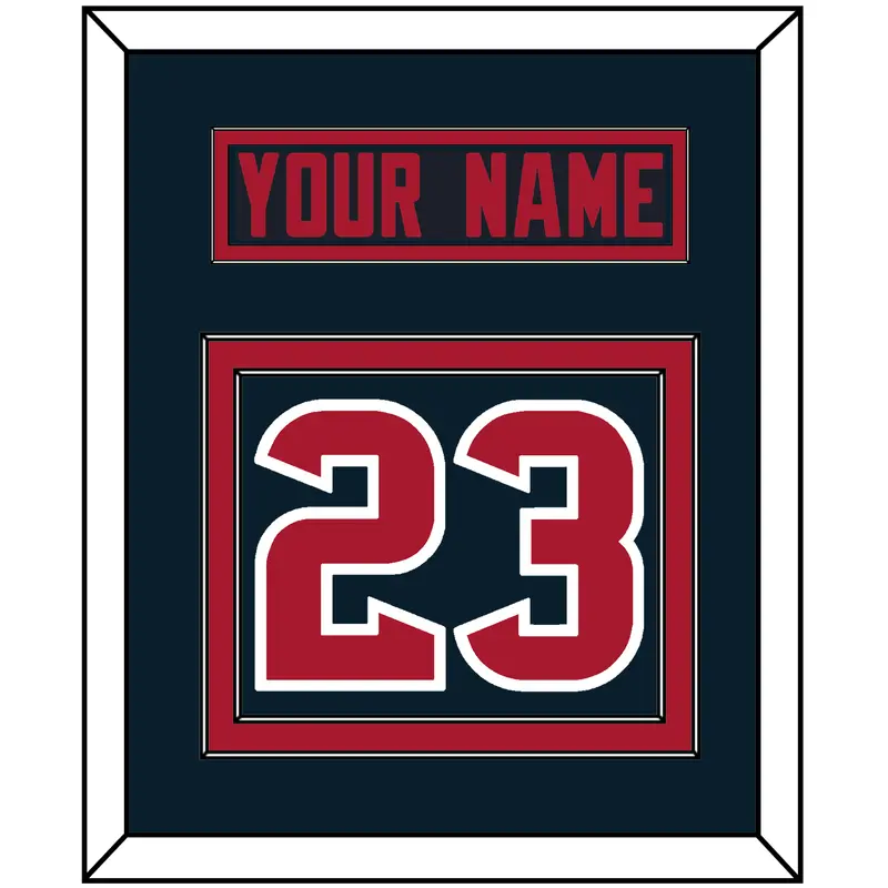 Houston Nameplate & Number (Back) - Alternate Blue (2017-2023) - Double Mat 2