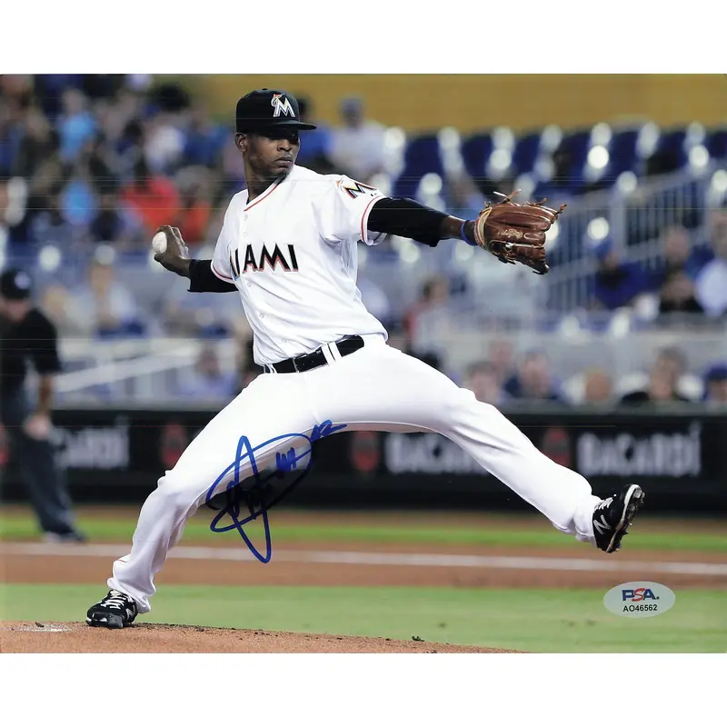 JOSE URENA Signed 8x10 Photo PSA/DNA Miami Marlins Autographed