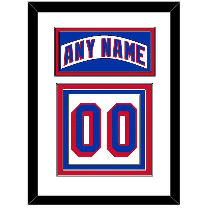 New York Nameplate & Number (Back) - Home White (1990-2004) - Triple Mat 1