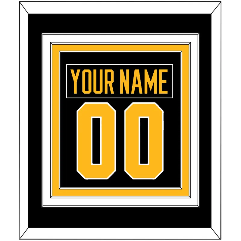 Pittsburgh Nameplate & Number (Back) Combined - Alternate Black - Triple Mat 2