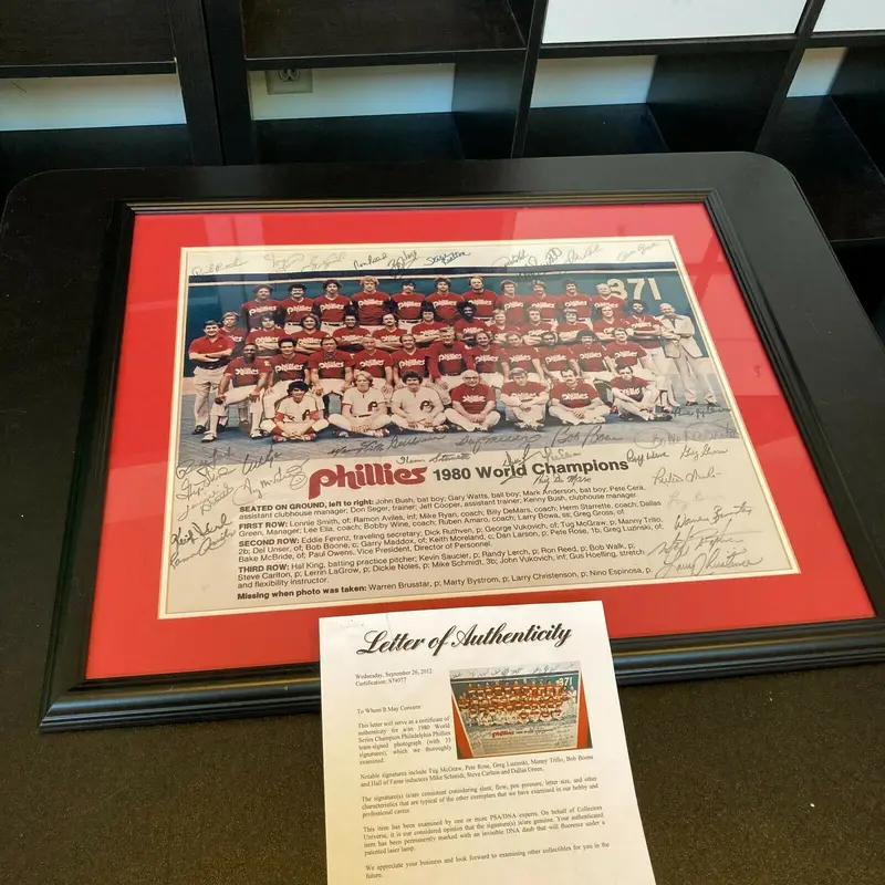 1980 Philadelphia Phillies World Series Champs Team Signed 16x20 Photo PSA DNA