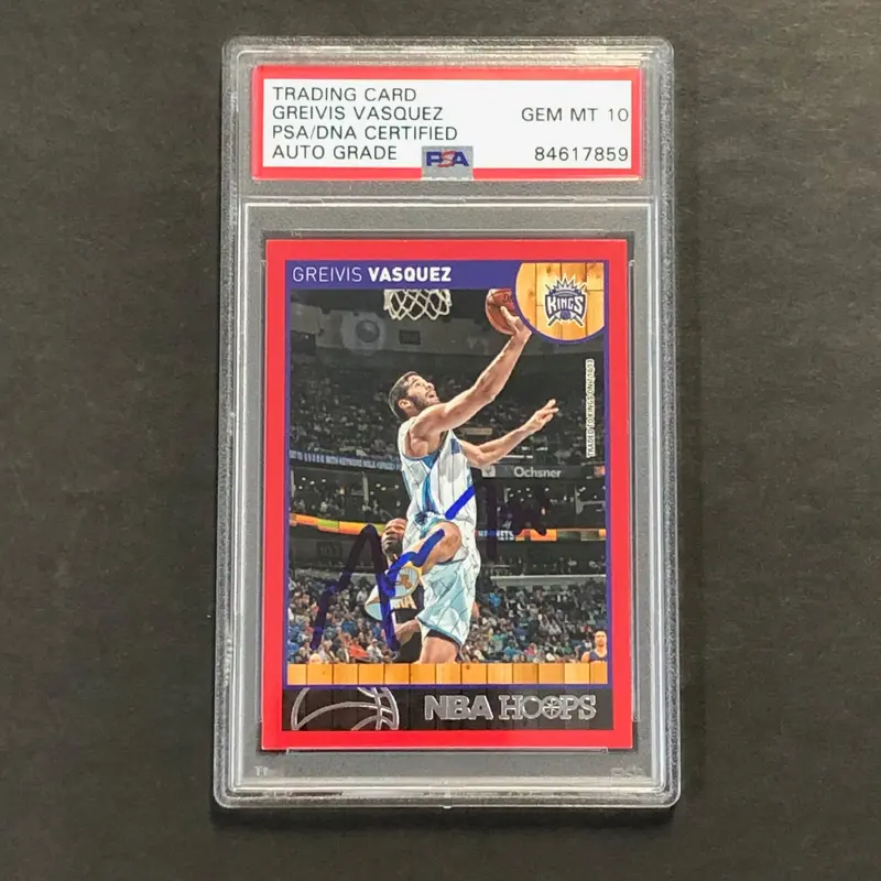 2013-14 NBA Hoops #173 Greivis Vasquez Signed AUTO GRADE 10 PSA Slabbed KINGS