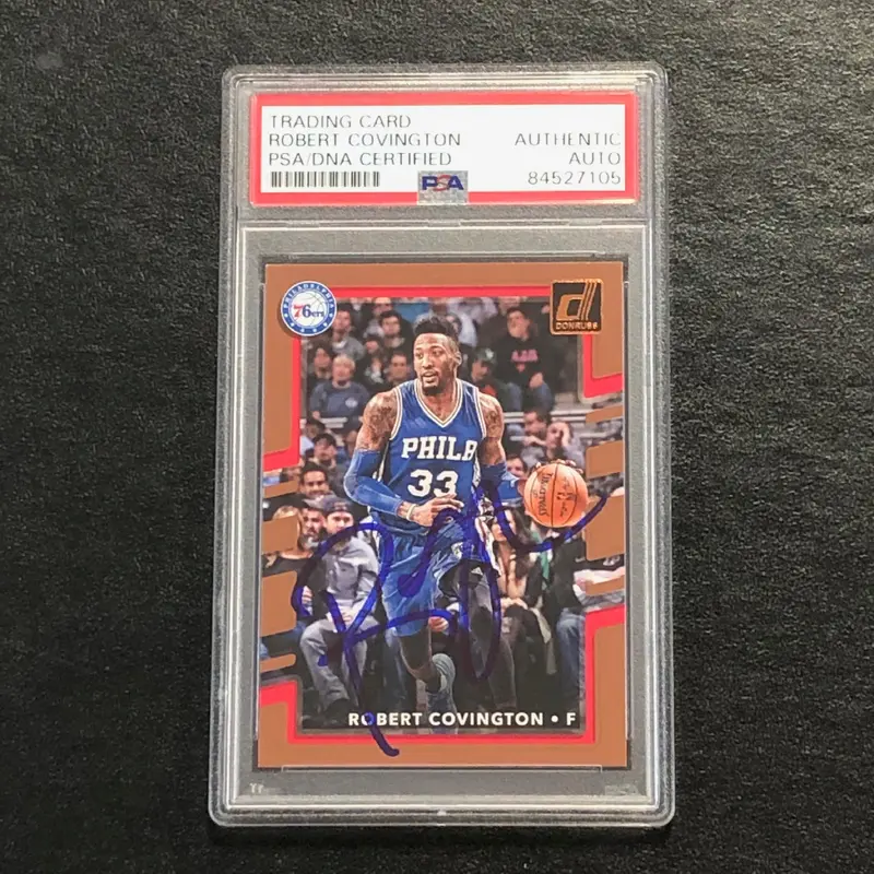 2017-18 Donruss Basketball #111 Robert Covington Signed Card AUTO PSA Slabbed 76ers