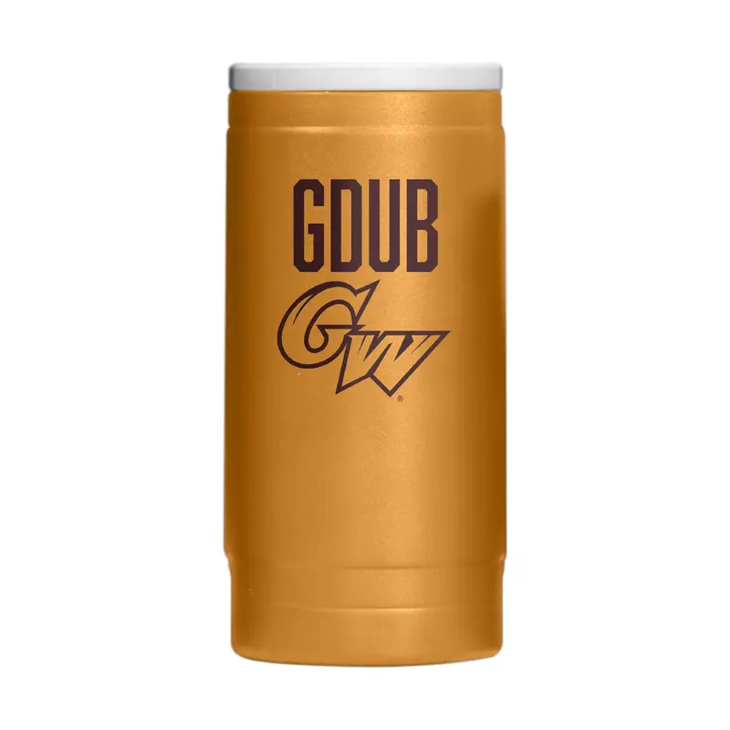 George Washington 12oz Oak Huddle Powdercoat SlimCan Coolie