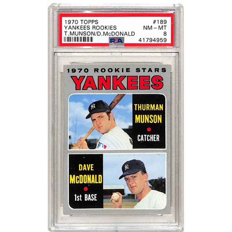 Thurman Munson 1970 Topps Rookie #189 PSA 8 Nm-Mint