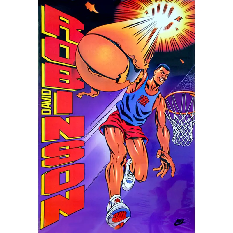 David Robinson "Super Admiral" San Antonio Spurs Classic Nike Force Poster (1991)