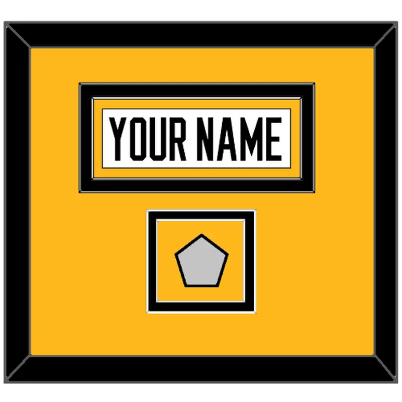 Pittsburgh Nameplate & Stanley Cup Champions Patch - Road White - Double Mat 3