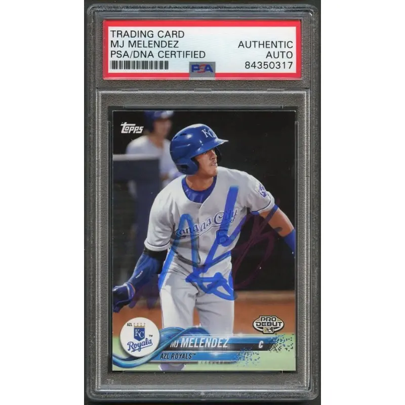 2018 Topps Pro Debut #169 MJ Melendez Signed Card Auto PSA Slabbed Royals