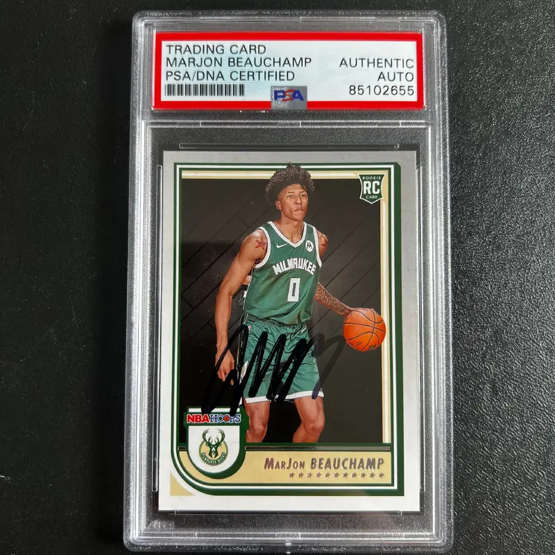 2022-23 Panini Hoops #254 Marjon Beauchamp Signed Card AUTO PSA/DNA Slabbed Bucks