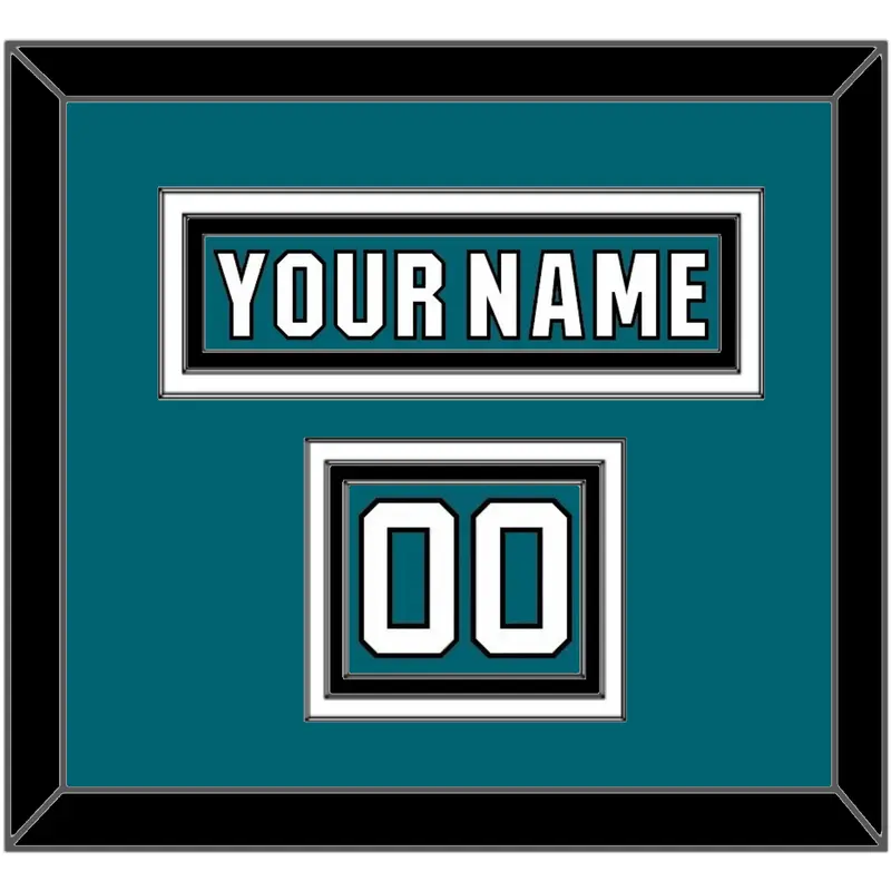 San Jose Nameplate & Number (Shoulder) - Home Teal (2017-2022) - Triple Mat 3