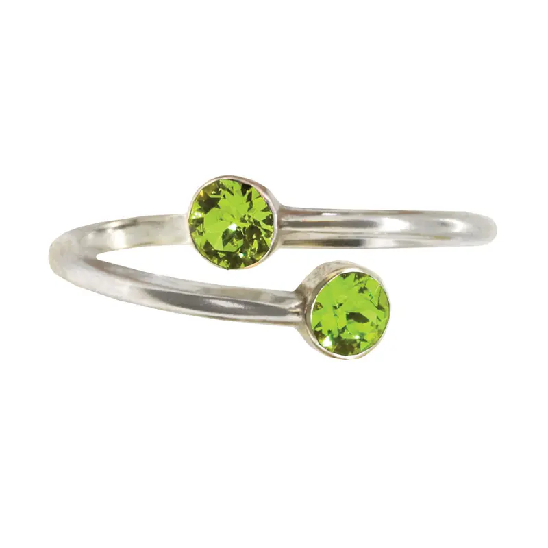 August Birthstone Sterling Silver Ring Wrap