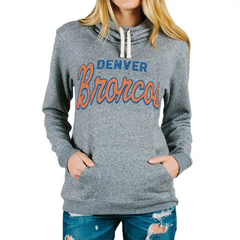 Denver Broncos - Cursive Logo Sunday Juniors Pullover Hoodie