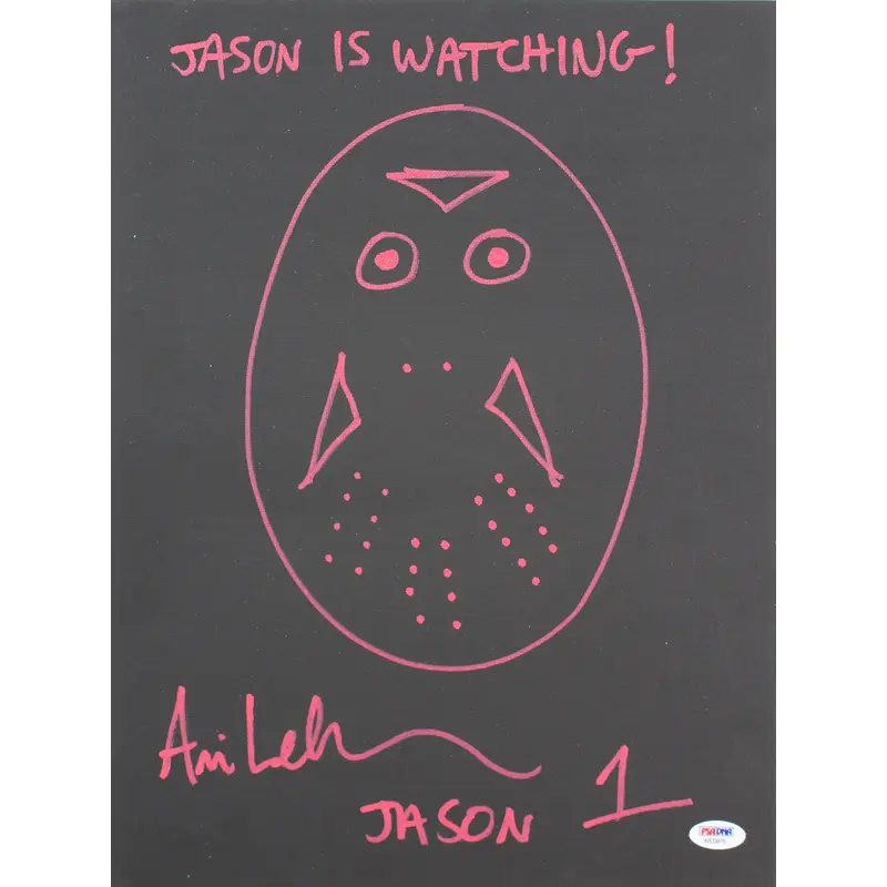 Ari Lehman Friday The 13th Signed Hand Drawn 12x16 Canvas Sketch PSA #AB33876