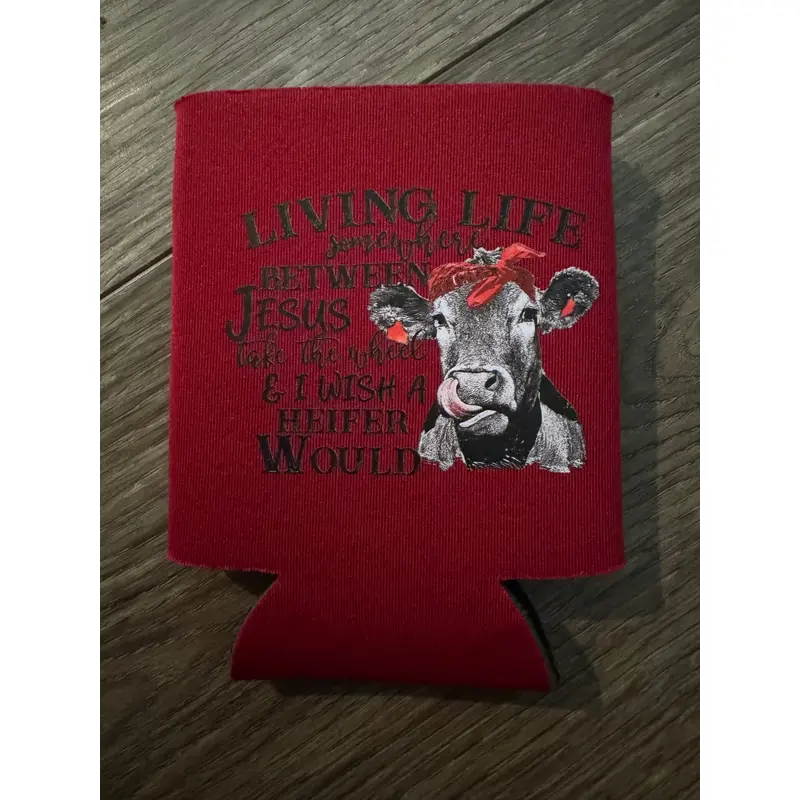 Jesus take the wheel koozie