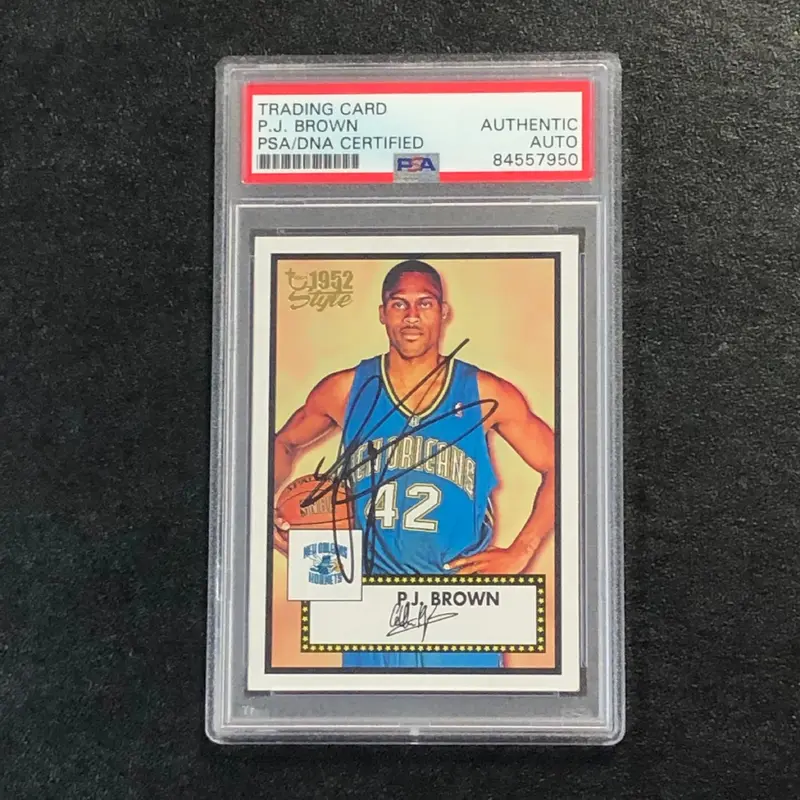 2005-06 Topps 1952 Style #123 PJ BROWN Signed AUTO PSA Slabbed Hornets